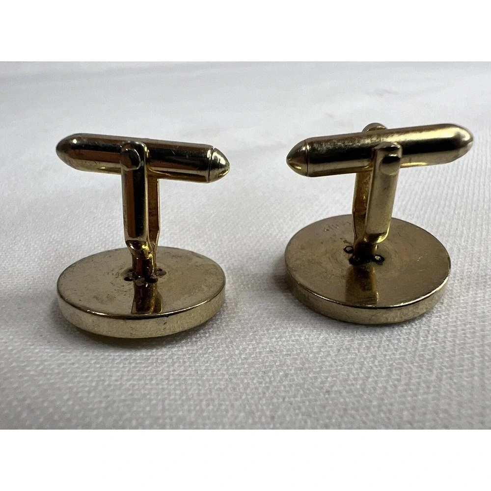 Swank Vintage Gold Tone Cross Stitch Cufflinks Mens Mad Men Formal Classic